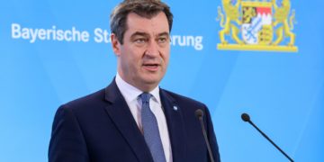 Ministerpräsident Markus Söder bei der Pressekonferenz zu Ausgangsbeschränkungen in Bayern. (Foto: Bayerische Staatsregierung)